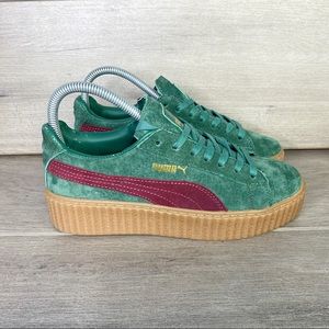 Puma Fenty Burgundy Green Creepers